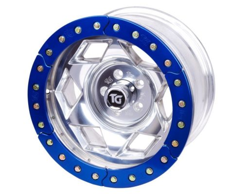 17x9 Inch Aluminum Beadlock Wheel FJ/Tacoma 6 On 5.5 Inch W 3.75 Inch Back Space Clear Satin Segmented Ring Trail Gear